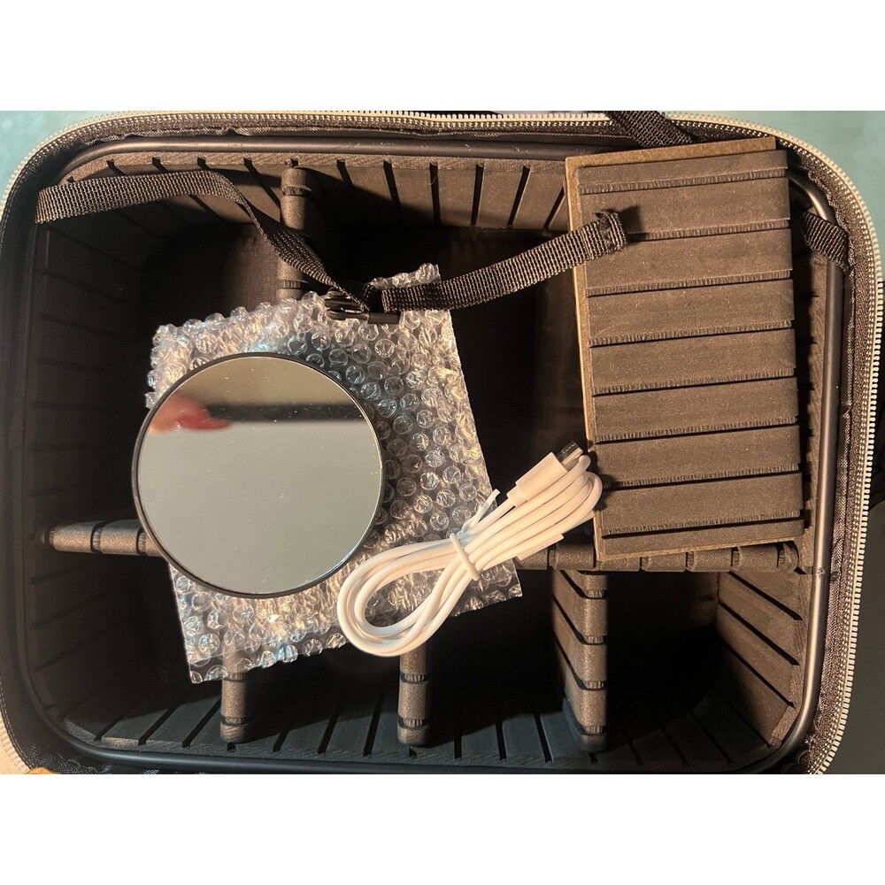 LED vanity mirror cosmetic case - black NEW - Picture 10 of 14